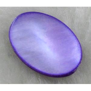 freshwater shell beads, flat-ovel, dyed, lavender, 15x20mm, 20pcs per st