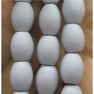 gray matte pearlized shell rice beads, approx 9x13mm