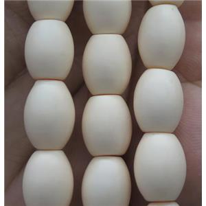 matte pearlized shell barrel beads, approx 9x13mm
