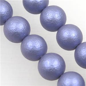 round matte gray-lavender pearlized shell beads, approx 6mm dia