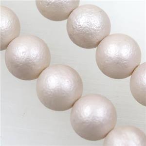 pearlized shell bead, matte Rough round, approx 10mm dia