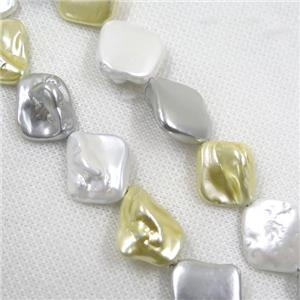 baroque style freshwater shell beads, freeform, mix color, approx 15-20mm