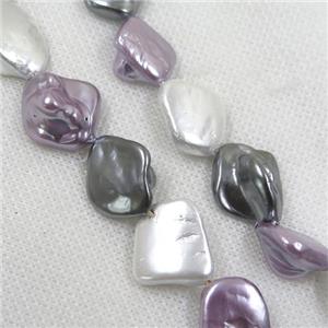 baroque style freshwater shell beads, freeform, mix color, approx 15-20mm