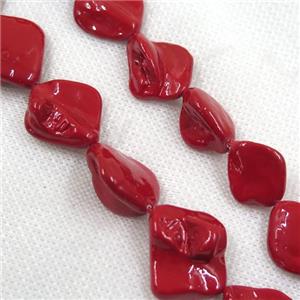 baroque style freshwater shell beads, freeform, red, approx 15-20mm