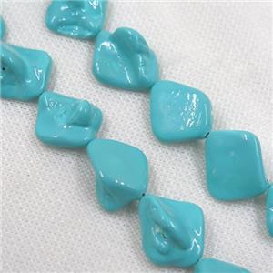 baroque style freshwater shell beads, freeform, teal, approx 15-20mm