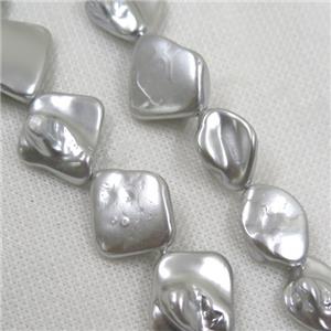 baroque style freshwater shell beads, freeform, gray, approx 15-20mm
