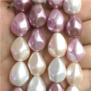 pearlized shell beads, teardrop, mix, approx 14-18mm