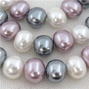 mixed Pearlized Shell potato Beads, approx 12-16mm