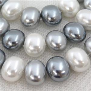 Pearlized Shell potato Beads, mix color, approx 12-16mm