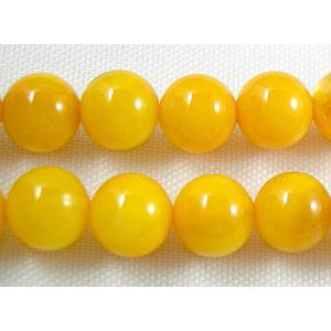 freshwater shell beads, round, dyed, yellow, 6mm dia,62bead per st