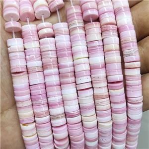 Pink Queen Shell Heishi Beads, approx 8mm