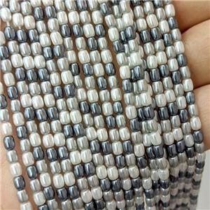 Pearlized Shell Beads Rice Mixed Color, approx 3-4mm