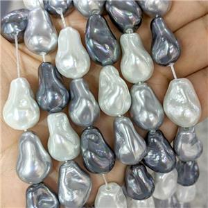 Baroque Style Pearlized Shell Beads Freeform Mixed Color, approx 15-22mm