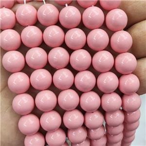 Lt.pink Pearlized Shell Beads Smooth Round, approx 4mm dia