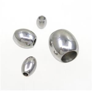 stainless steel barrel beads, approx 7x8mm, 2.5mm hole