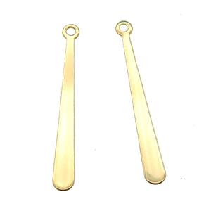 stainless steel stick pendant, gold plated, approx 26mm length