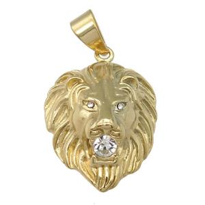 stainless steel Lion pendant, gold plated, approx 30-38mm