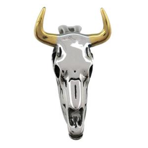 stainless steel bullhead pendant, gold plated, approx 17-44mm