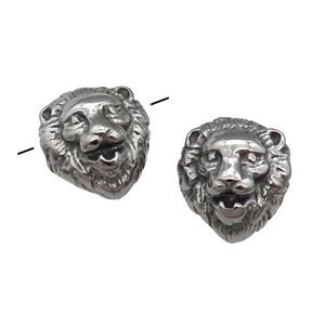 Stainless Steel Lion Beads, antique silver, approx 11-13mm
