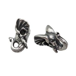 Stainless Steel elephant Beads, antique silver, approx 11-15mm