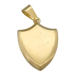 Stainless Steel shield pendant gold plated, approx 29-36mm