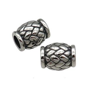 Stainless Steel Rondelle Beads Antique Silver, approx 11-14mm, 6mm hole