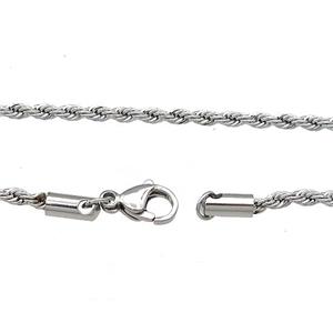 Raw Stainless Steel Necklace Chain, approx 3mm, 50cm length