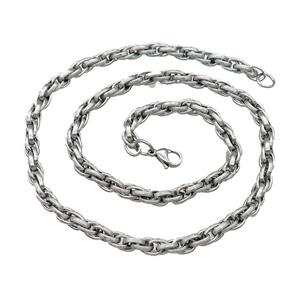 Raw Stainless Steel Necklace, approx 6mm, 54cm length