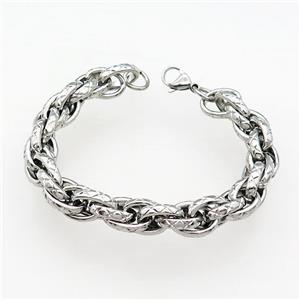 Raw Stainless Steel Bracelet, approx 11mm, 21cm length
