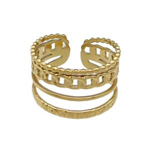 Stainless Steel Ring Gold Plated, approx 12mm, 18mm dia