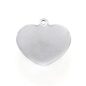 Raw Stainless Steel Heart Pendant, approx 25mm