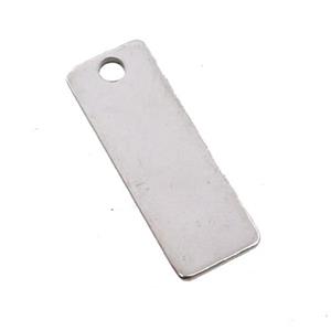 Raw Stainless Steel Rectangle Pendant, approx 9-25mm