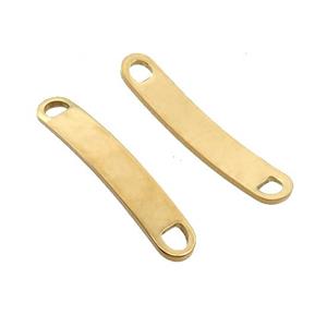 Stainless Steel Connector Bend Rectangle Gold Plated, approx 6-35mm