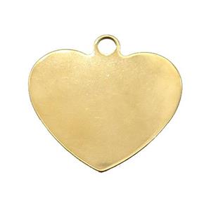 Stainless Steel Heart Pendant Gold Plated, approx 34mm