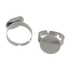 Raw Stainless Steel Ring with Pad, approx 10mm, 18mm dia