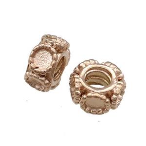 Stainless Steel Rondelle European Beads With Pad Large Hole Rose Gold, approx 11mm, 5mm hole