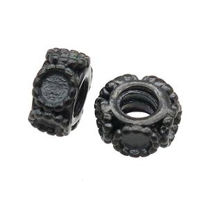 Stainless Steel Rondelle Spacer Beads With Pad Large Hole Black Plated, approx 11mm, 5mm hole