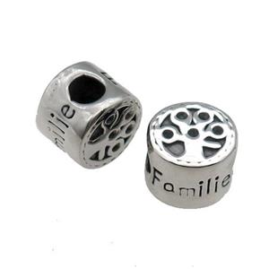Stainless Steel Coin Button Beads Antique Silver, approx 9-11mm, 5mm hole