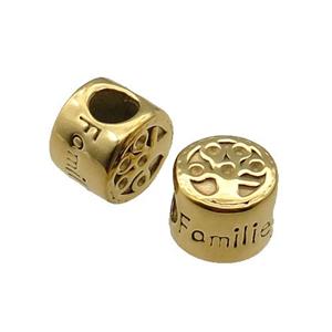 Stainless Steel Coin Button Beads Gold Plated, approx 9-11mm, 5mm hole