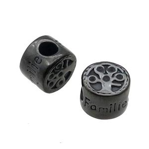Stainless Steel Coin Button Beads Black Plated, approx 9-11mm, 5mm hole