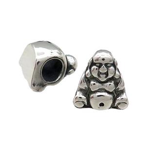 Stainless Steel Buddha Beads Large Hole Antique Silver, approx 11-12mm, 5mm hole