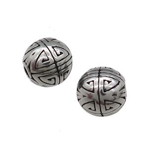 Stainless Steel Round Spacer Beads Antique Silver, approx 9.5mm dia