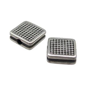 Stainless Steel Square Beads Antique Silver, approx 9.5x9.5mm