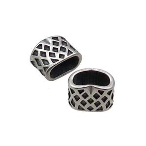 Stainless Steel Beads Large Hole Antique Silver, approx 10-13mm, 5x10mm hole