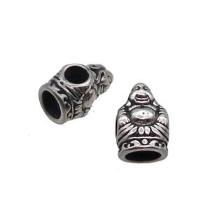 Stainless Steel Buddha Beads Large Hole Antique Silver, approx 10-15mm, 5mm hole