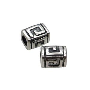 Stainless Steel Tube Beads Large Hole Antique Silver, approx 10-12mm, 5mm hole