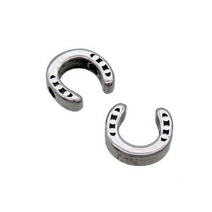 Stainless Steel Horseshoe Beads Antique Silver, approx 10mm