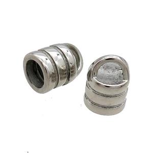 Raw Stainless Steel Cord End, approx 10-13mm, 7mm hole
