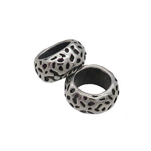 Stainless Steel Rondelle Spacer Beads Paracord Antique Silver, approx 10mm, 6mm hole