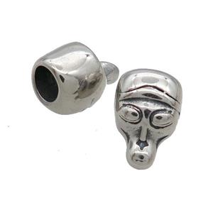 Stainless Steel Header Beads Large Hole Antique Silver, approx 11-16mm, 6mm hole